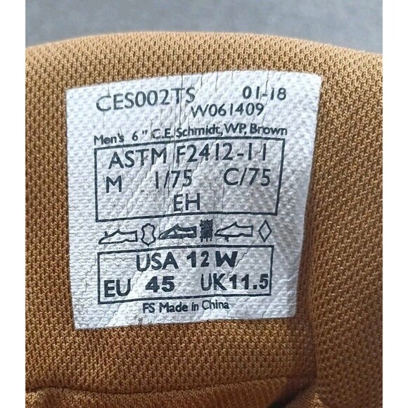 C.E. Schmidt Work Boot Men Size 12W Brown Leather Safety Steel Toe Waterproof main image 9